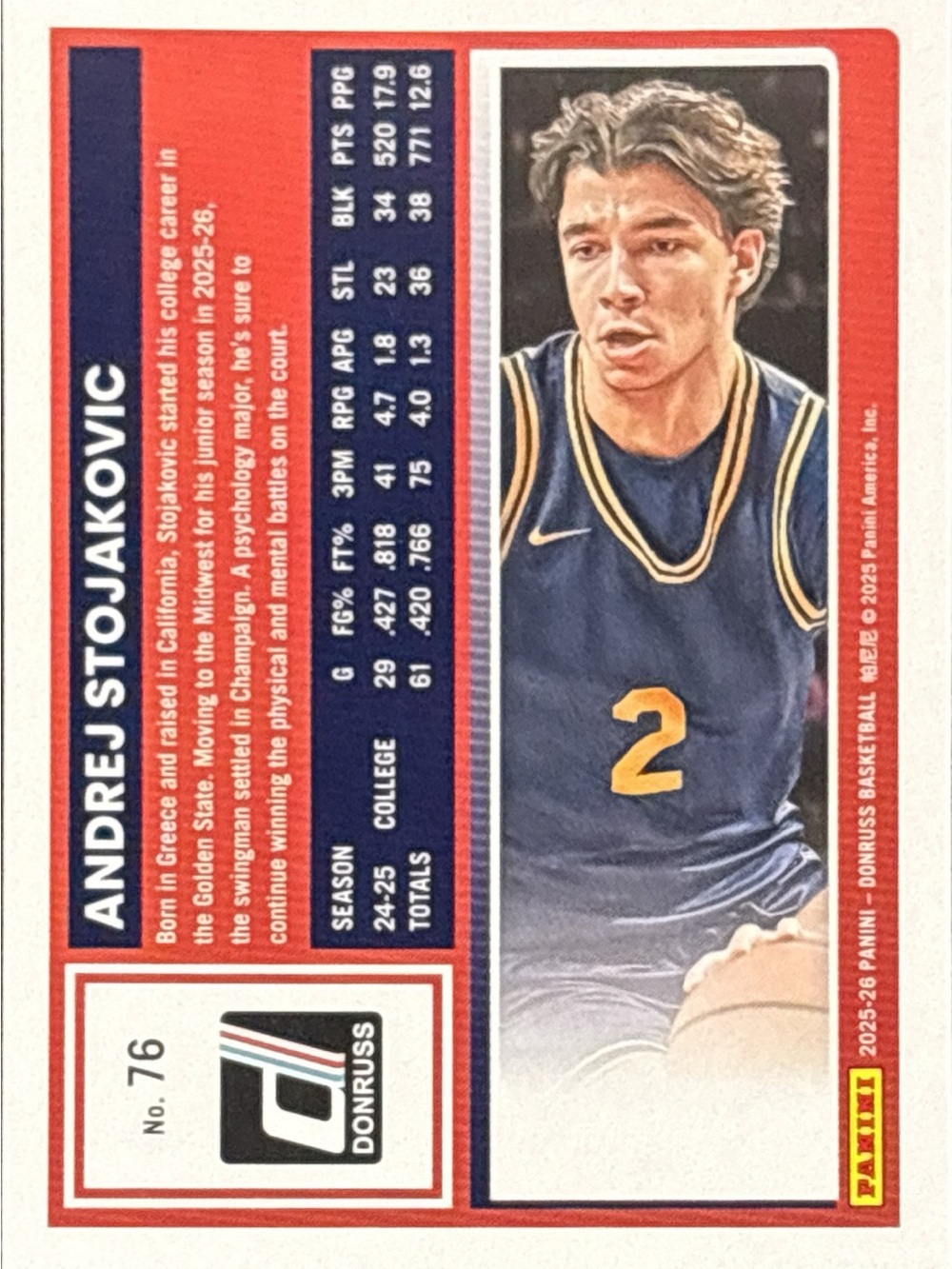 Panini Donruss Andrej Stojakovic Rookie Trading Card - Picture 2 of 2